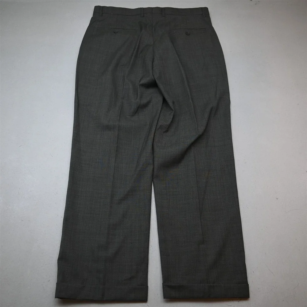 Richard Harris 46R 36x32 Gray Sharkskin Wool Double Breasted Jacket Pants Suit
